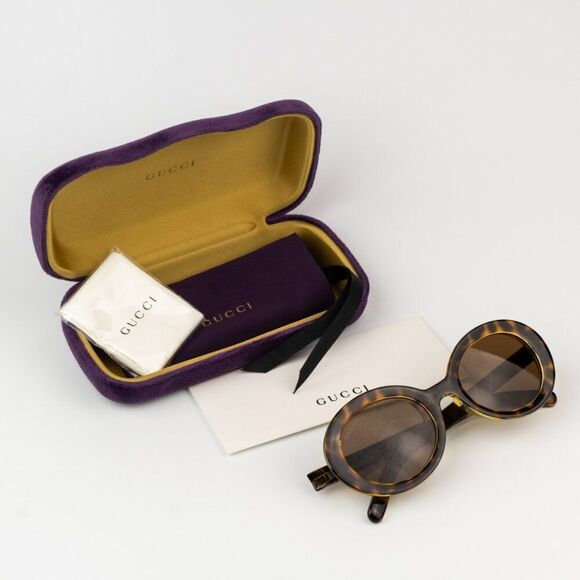 SALE!NEW Gucci GG1722SA 002 Spotted Havana Nicotine Brown Unisex Oval Sunglasses